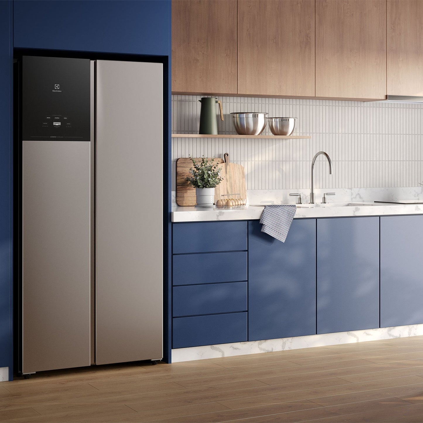 Refrigerador 440L No Frost Side by side Inverter ES40S Electrolux1#Inox