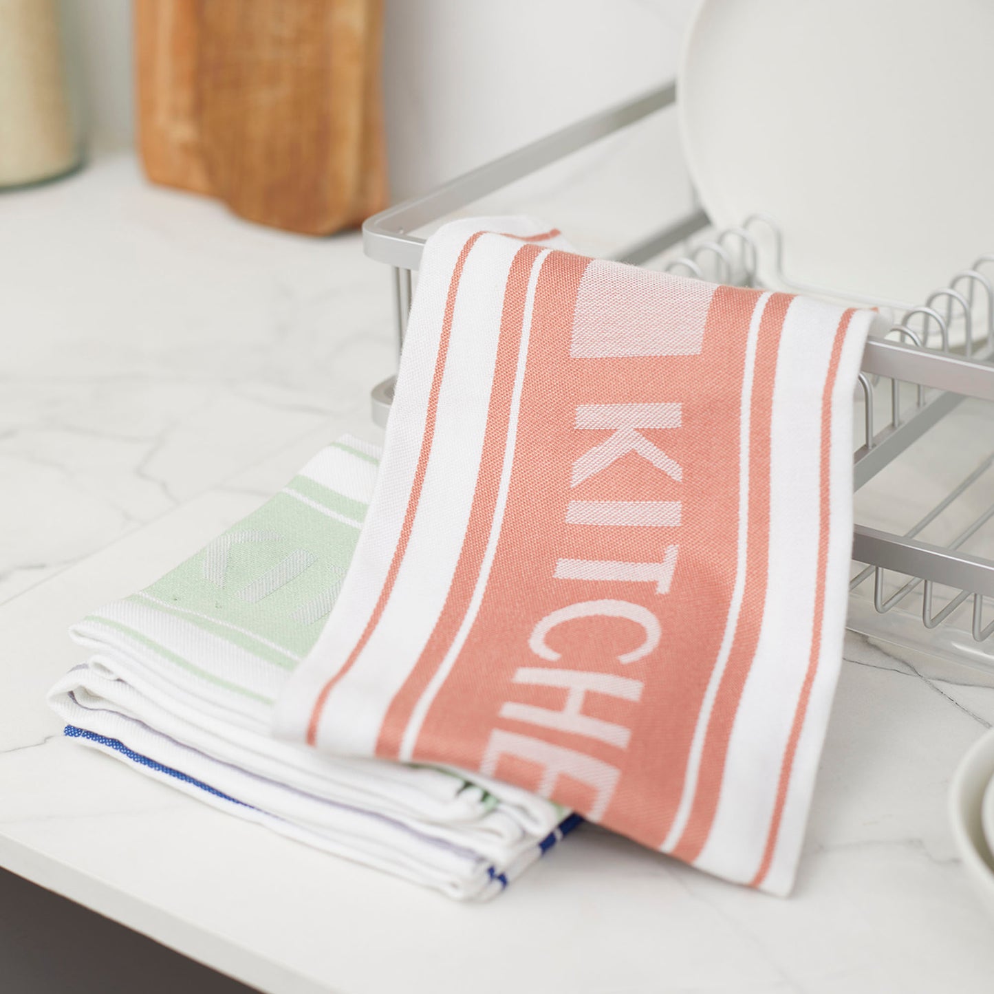 Kit Secaplatos Uranio Simple Cook  + Set 4 Paños de Cocina Kitchen Center