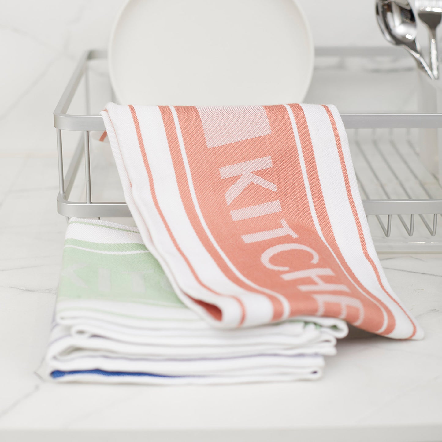 Kit Secaplatos Uranio Simple Cook  + Set 4 Paños de Cocina Kitchen Center