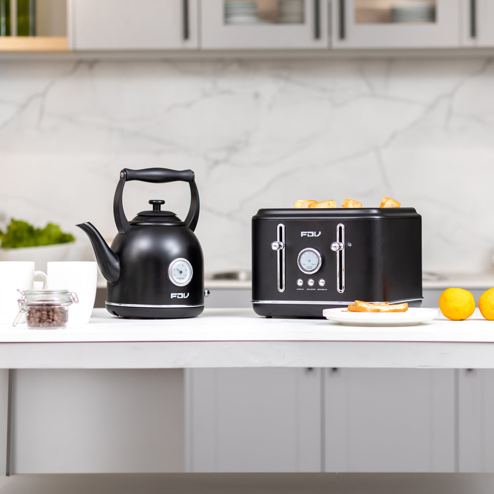 Kit Hervidor 1.7L FDV Iconic Black +Tostador 4 Rebanadas FDV Iconic Black-Kitchen Center
