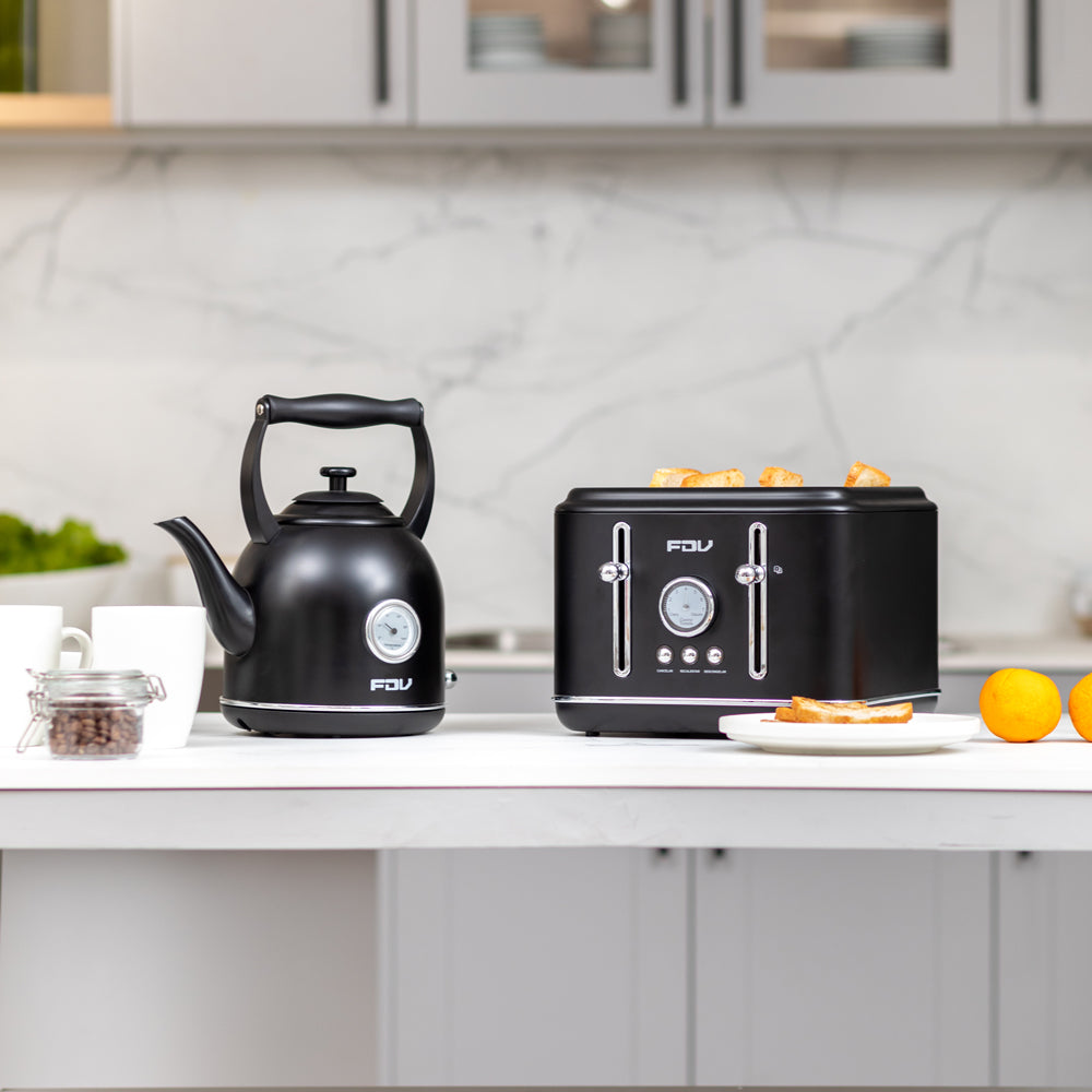 Kit Hervidor 1.7L FDV Iconic Black +Tostador 4 Rebanadas FDV Iconic Black-Kitchen Center