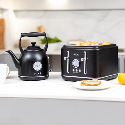 Kit Hervidor 1.7L FDV Iconic Black +Tostador 4 Rebanadas FDV Iconic Black-Kitchen Center