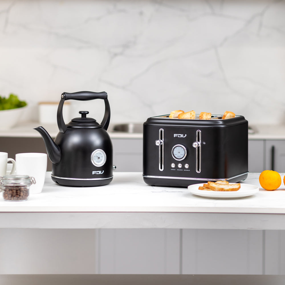 Kit Hervidor 1.7L FDV Iconic Black +Tostador 4 Rebanadas FDV Iconic Black-Kitchen Center