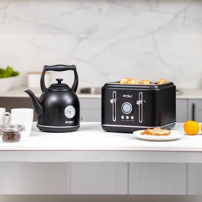 Kit Hervidor 1.7L FDV Iconic Black +Tostador 4 Rebanadas FDV Iconic Black-Kitchen Center