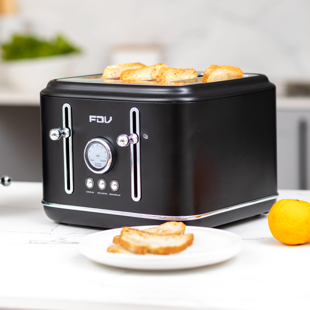 Kit Hervidor 1.7L FDV Iconic Black +Tostador 4 Rebanadas FDV Iconic Black-Kitchen Center