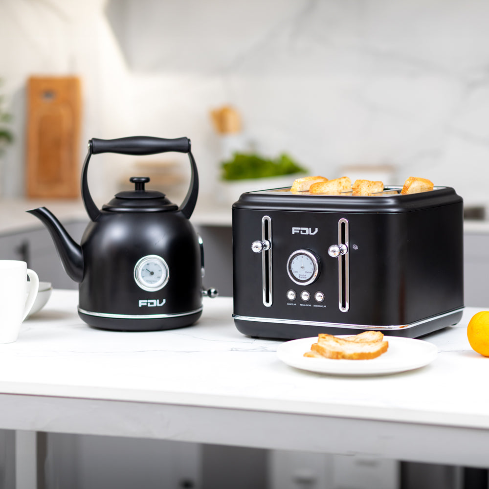 Kit Hervidor 1.7L FDV Iconic Black +Tostador 4 Rebanadas FDV Iconic Black-Kitchen Center