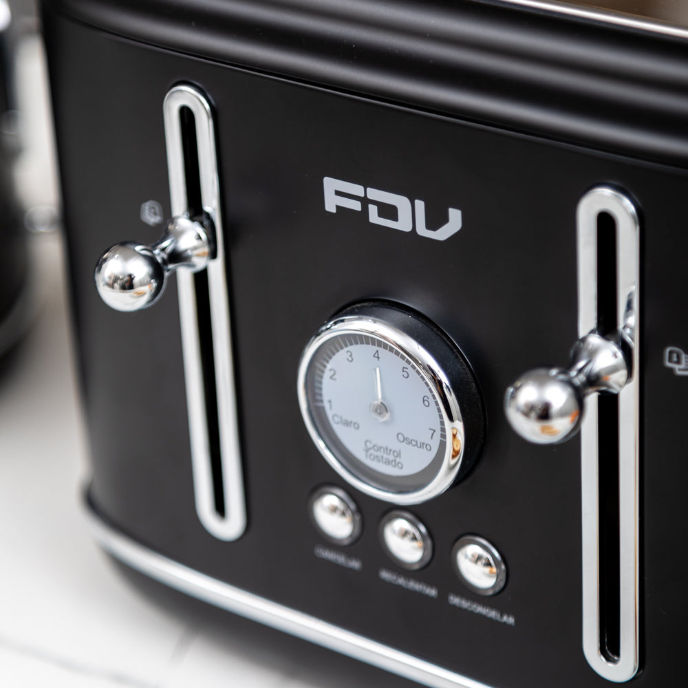 Kit Hervidor 1.7L FDV Iconic Black +Tostador 4 Rebanadas FDV Iconic Black-Kitchen Center