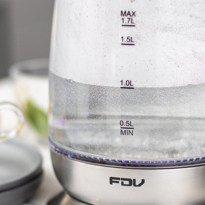 Kit Hervidor de Vidrio Crystal 1.7 Lts FDV + Tostador Flat 2.0 FDV-Kitchen Center