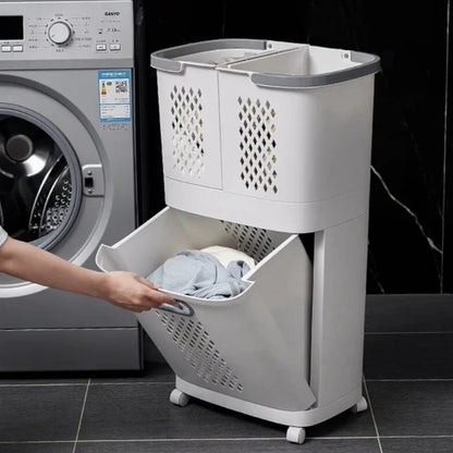 Canasto De Lavandería Desmontable Con Ruedas Santú Home & Deco2#Blanco