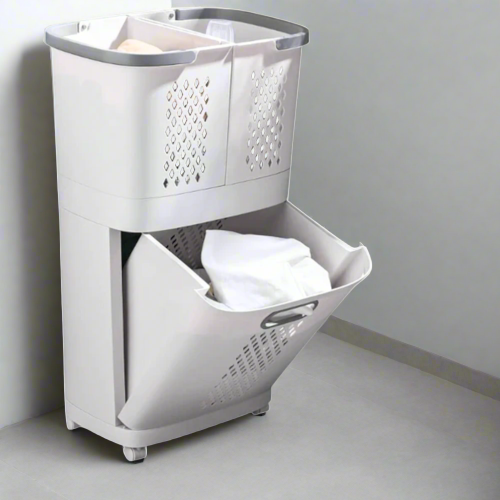 Canasto De Lavandería Desmontable Con Ruedas Santú Home & Deco1#Blanco