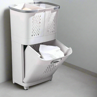 Canasto De Lavandería Desmontable Con Ruedas Santú Home & Deco1#Blanco