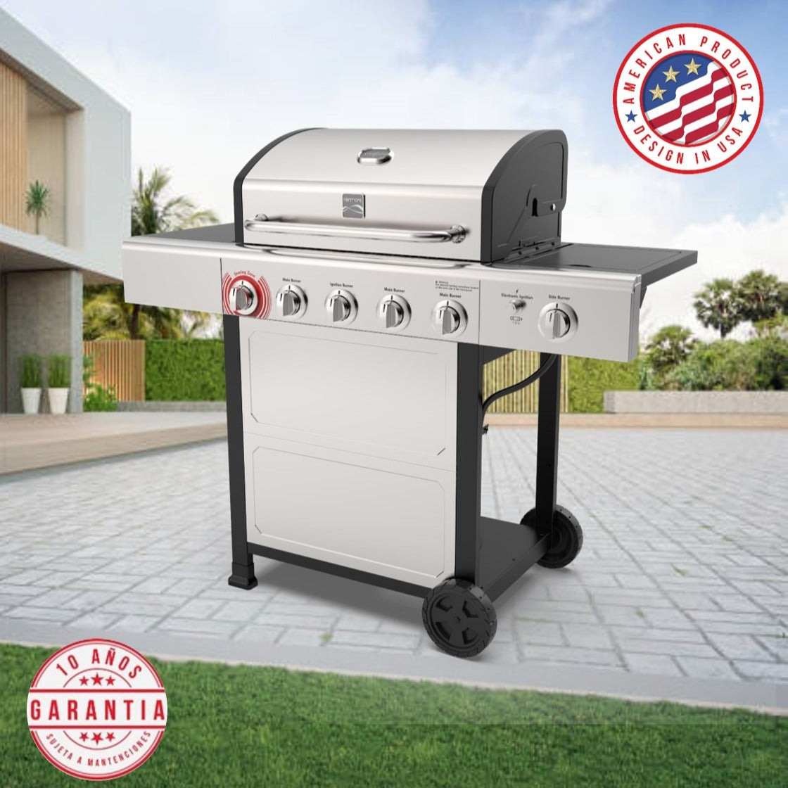Parrilla a Gas 5 Quemadores + Quemador Lateral Kenmore1#Plata