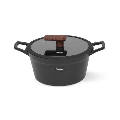 Olla Antiadherente Filomena Con Tapa De Cristal 3.9 litros Fissman1#Negro