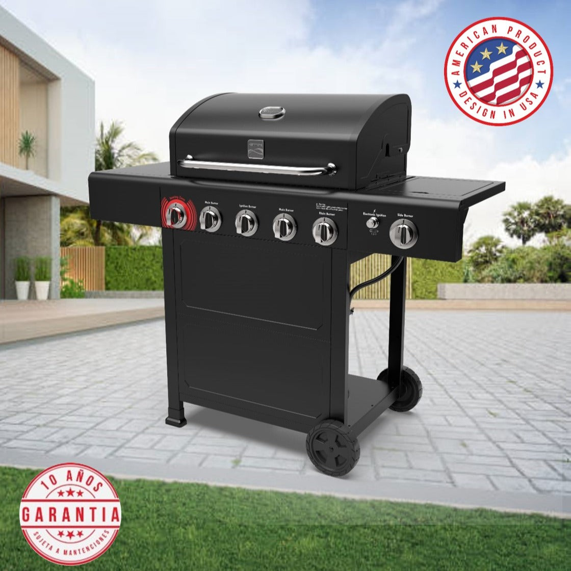 Parrilla A Gas 5 Quemadores + Quemador Lateral Color Negro Kenmore1#Negro