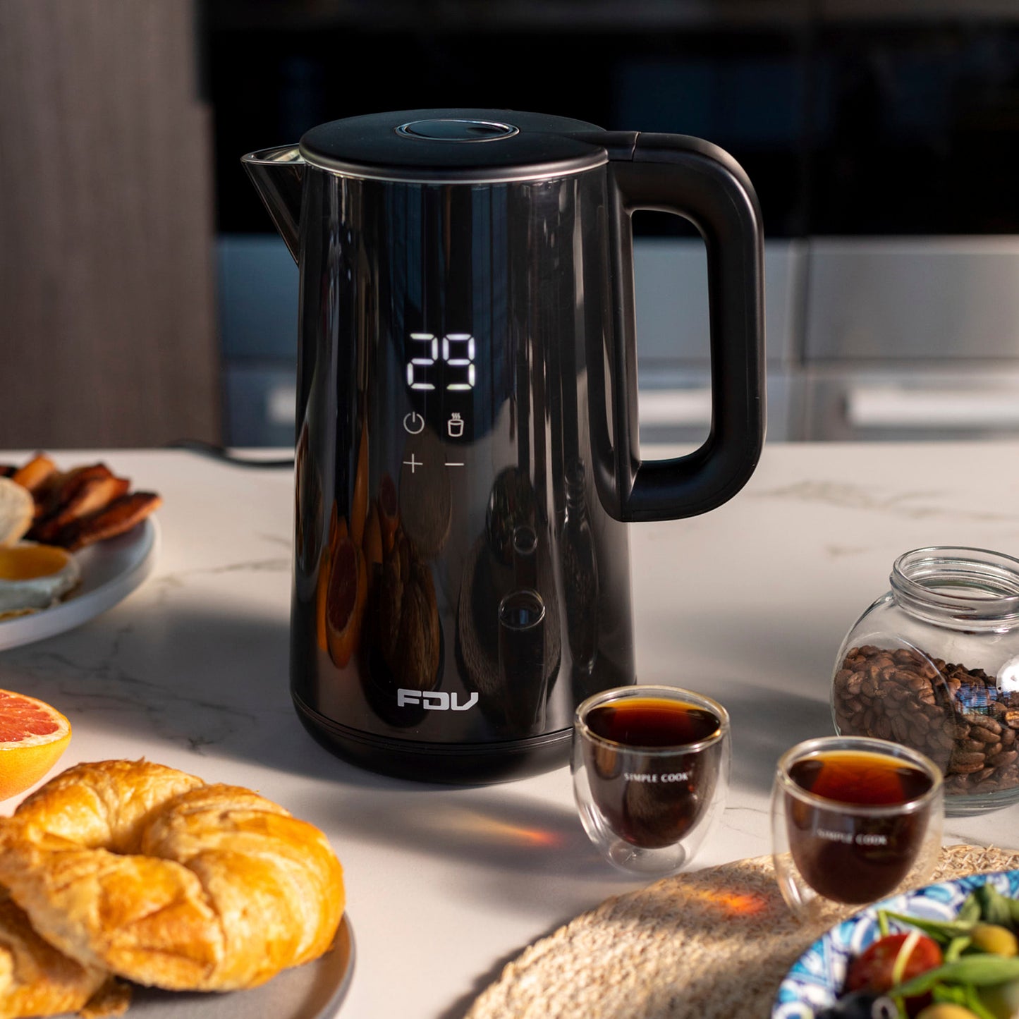 Hervidor Touch 1.7 Lts con Temperatura Ajustable FDV