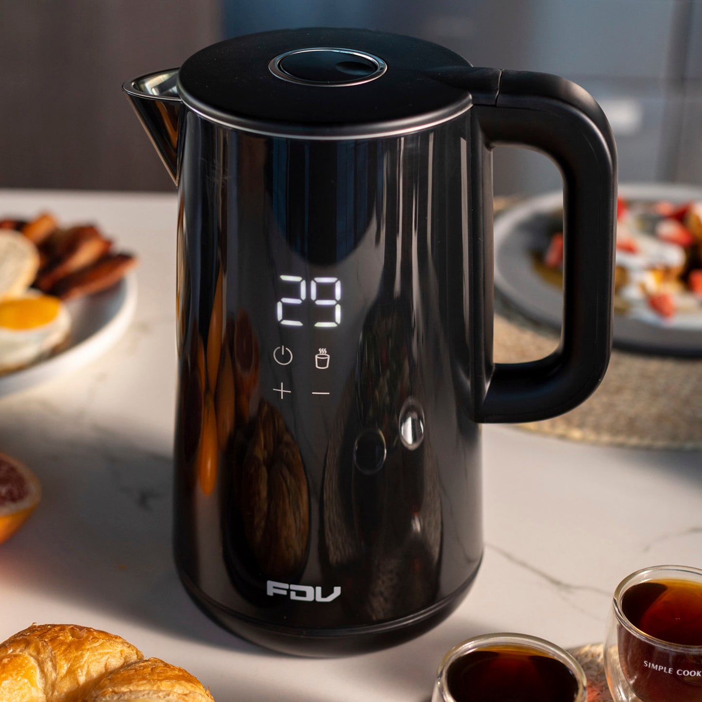 Hervidor Touch 1.7 Lts con Temperatura Ajustable FDV