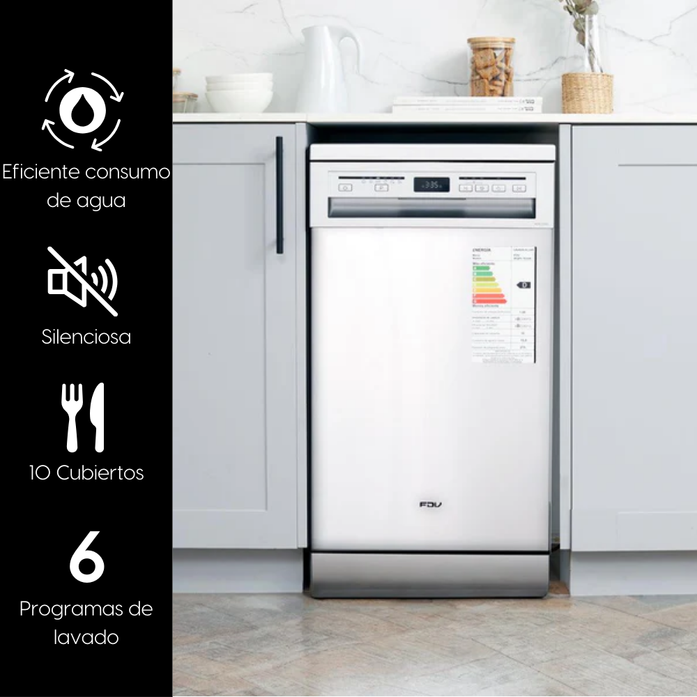 Lavavajillas Acqua 10 Cubiertos Free Standing FDV-Kitchen Center