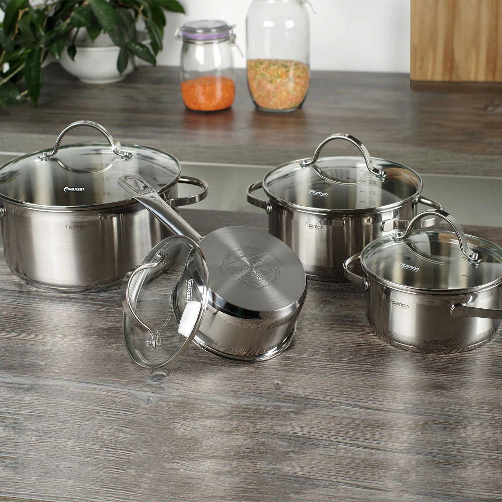 Bateria Set Ollas Gabriela 8 Piezas Fissman1#Negro