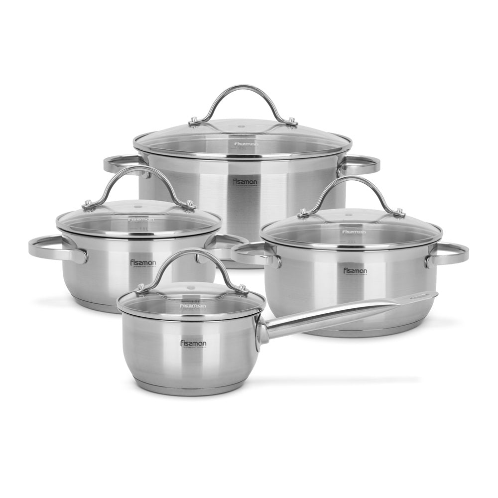 Bateria Set Ollas Gabriela 8 Piezas Fissman2#Negro