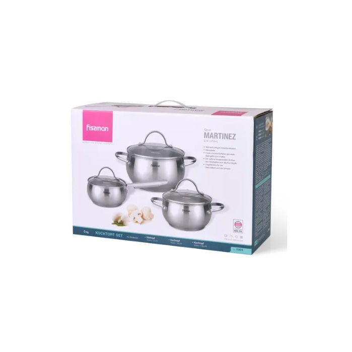 Bateria Set Ollas Martínez 6 Piezas Fissman5#acero