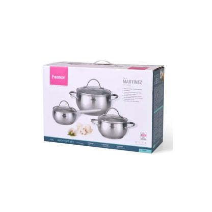 Bateria Set Ollas Martínez 6 Piezas Fissman5#acero