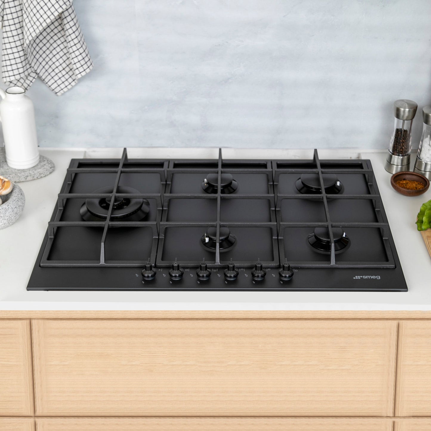 Encimera a Gas PX375LMB 5 Quemadores 70 cm Smeg
