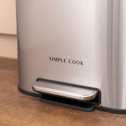 Basurero con Pedal Mate y Acabado Anti Huellas 30 Lts Simple Cook