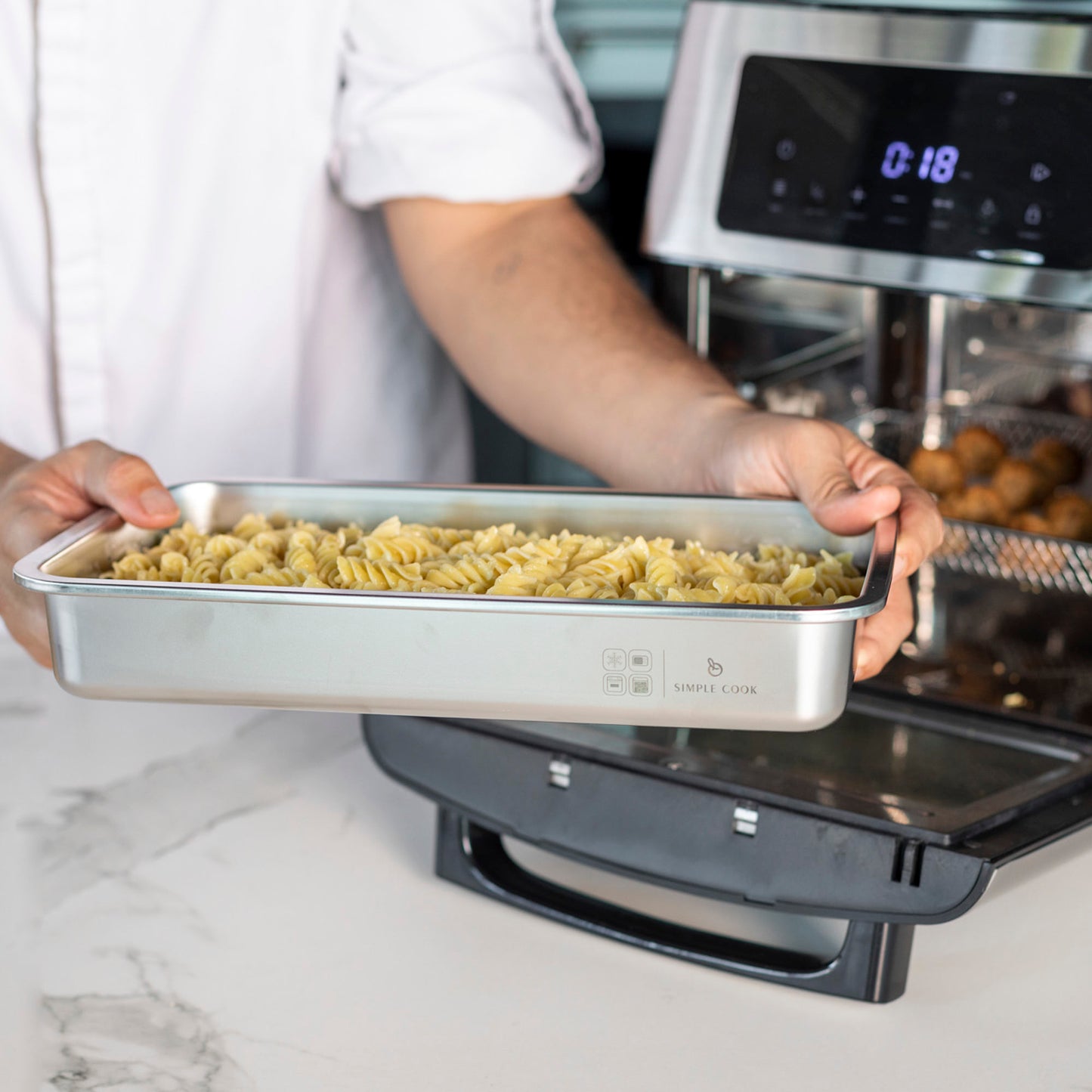 Set de 2 Fuentes de Acero Inox con Tapa 1,6 y 2,5 L Simple Cook