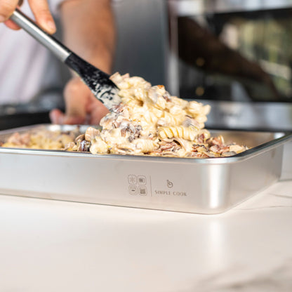 Set de 2 Fuentes de Acero Inox con Tapa 1,6 y 2,5 L Simple Cook