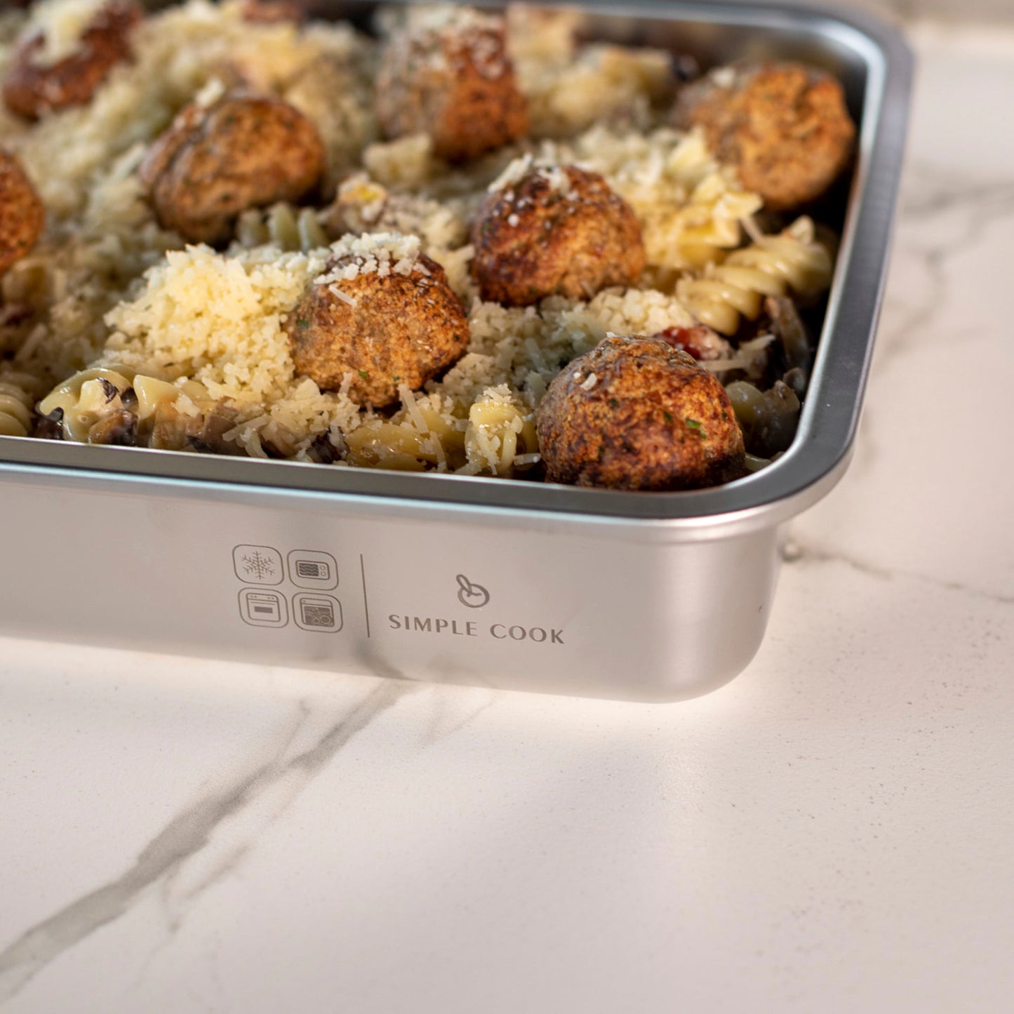 Set de 2 Fuentes de Acero Inox con Tapa 1,6 y 2,5 L Simple Cook