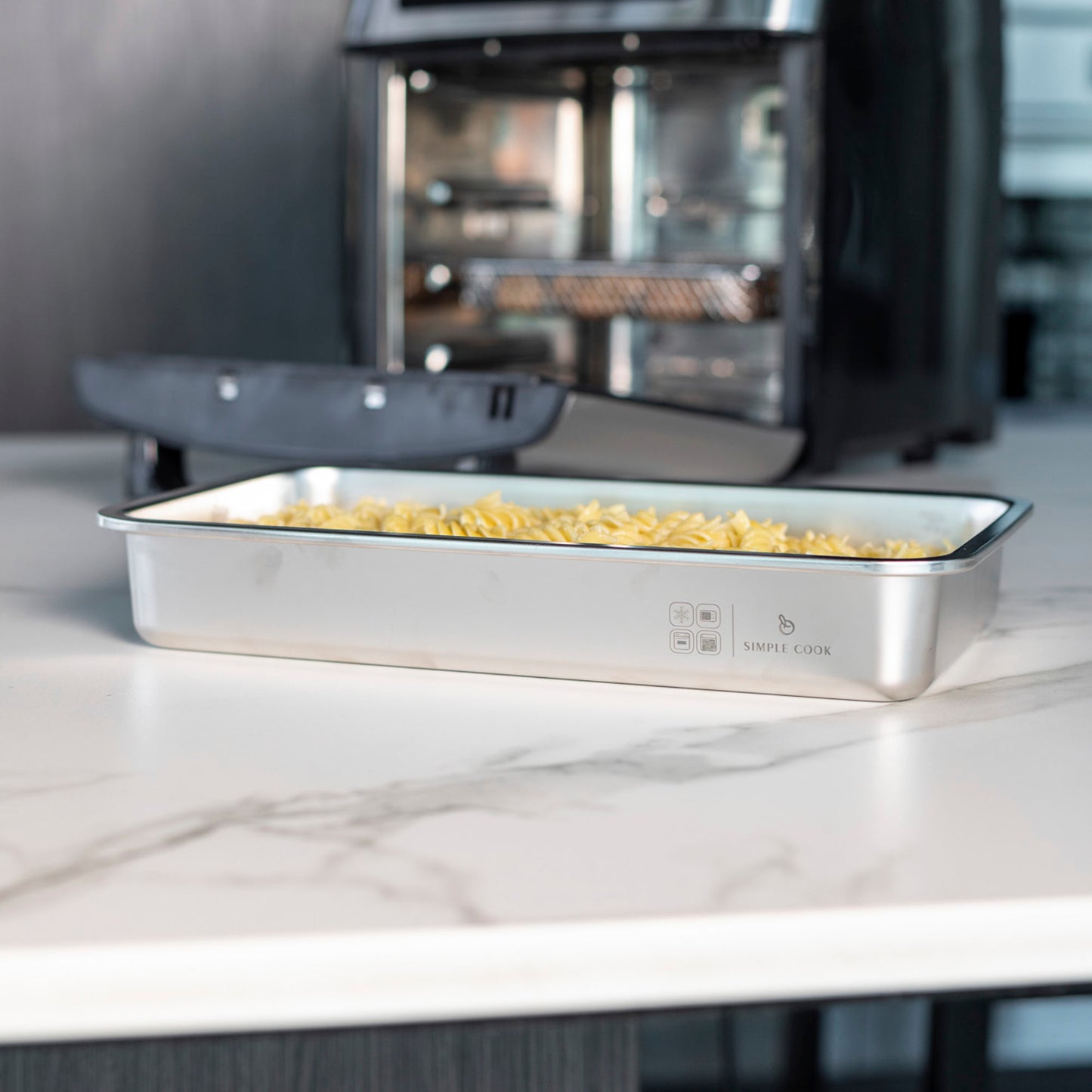 Set de 2 Fuentes de Acero Inox con Tapa 1,6 y 2,5 L Simple Cook