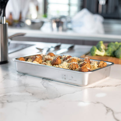 Set de 2 Fuentes de Acero Inox con Tapa 1,6 y 2,5 L Simple Cook