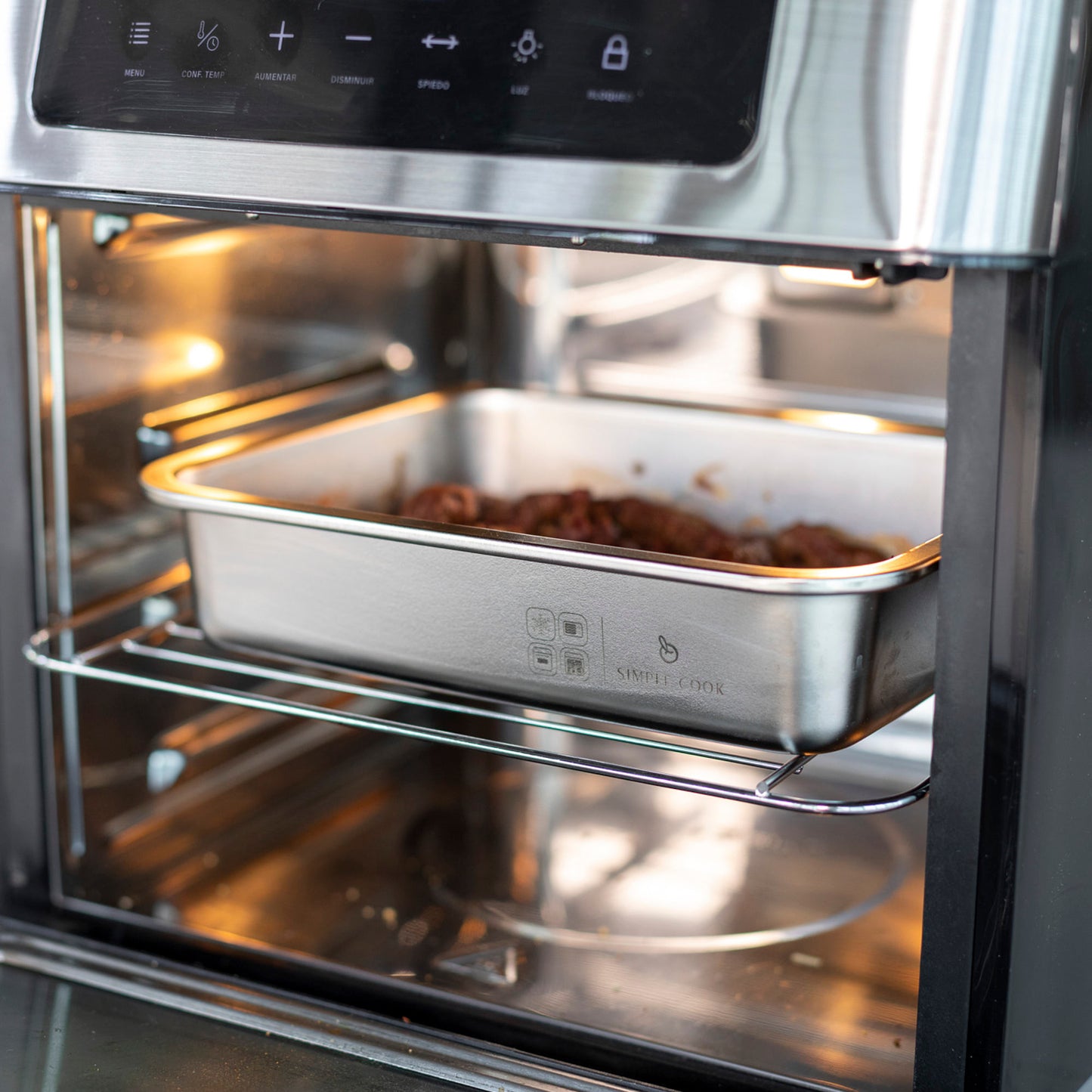 Set de 2 Fuentes de Acero Inox con Tapa 1,6 y 2,5 L Simple Cook