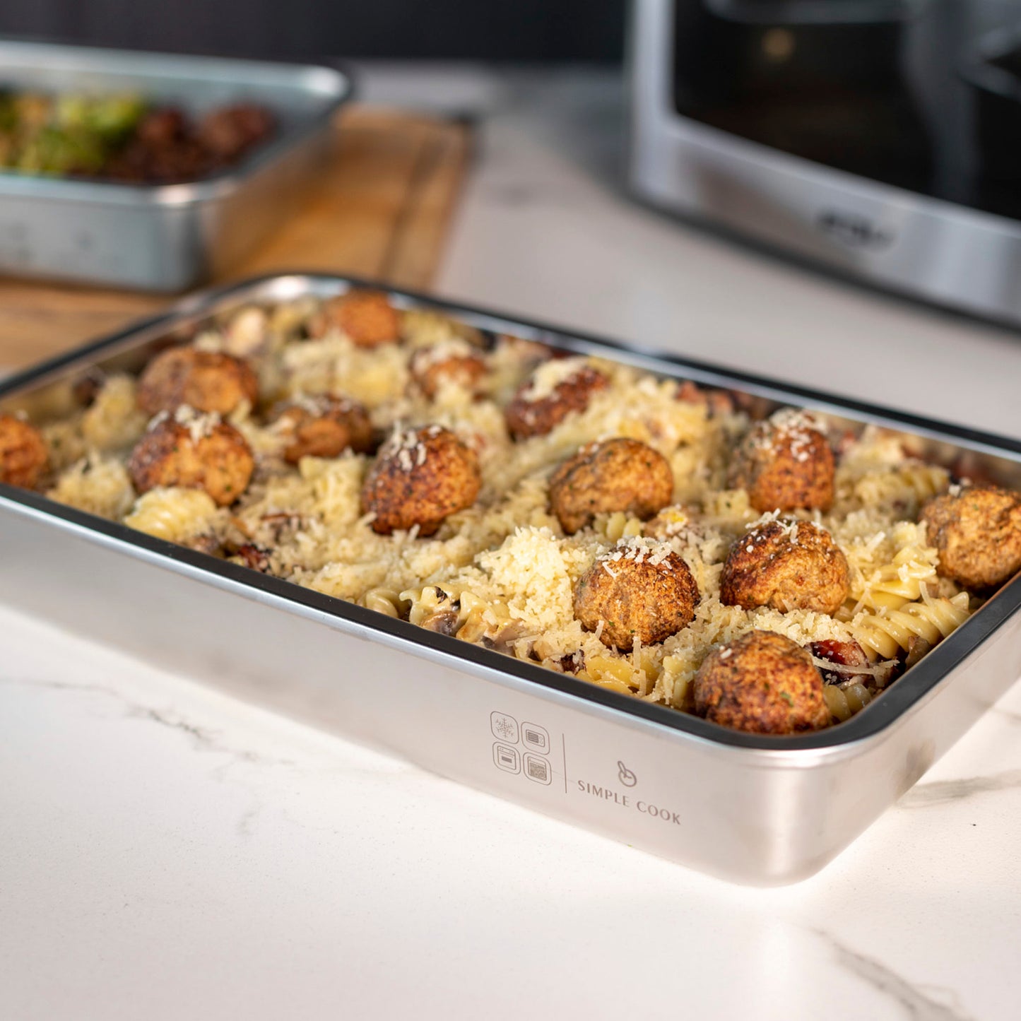 Set de 2 Fuentes de Acero Inox con Tapa 1,6 y 2,5 L Simple Cook