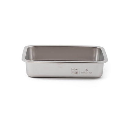 Set de 2 Fuentes de Acero Inox con Tapa 1,6 y 2,5 L Simple Cook