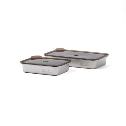 Set de 2 Fuentes de Acero Inox con Tapa 1,6 y 2,5 L Simple Cook
