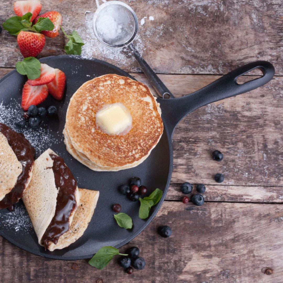 Panquequera Hierro Fundido 26 cm Precurada Victoria2#Negro