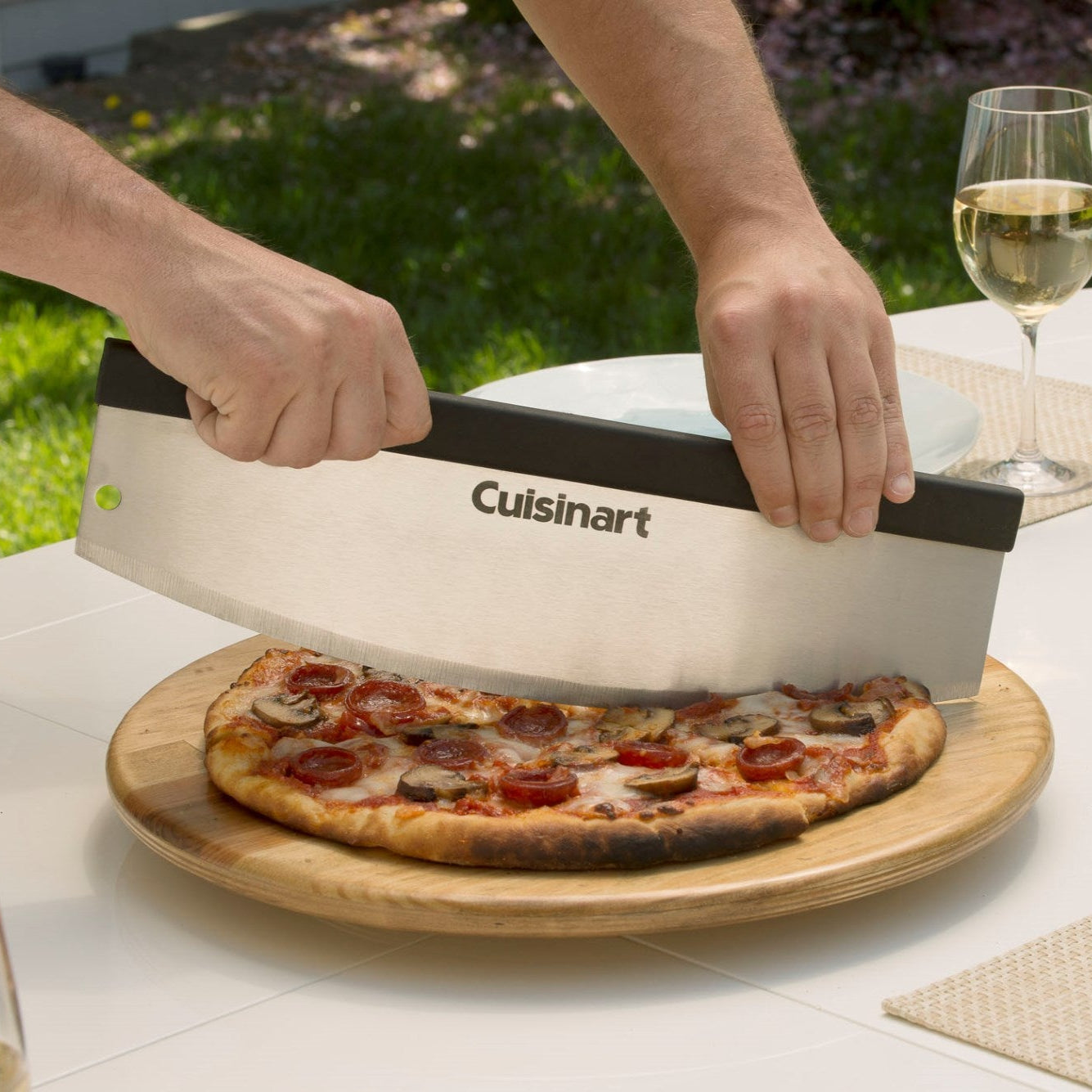 Cortador de Pizza Acero Inoxidable 15" Alfrescamore CPS-050 Cuisinart3#Acero