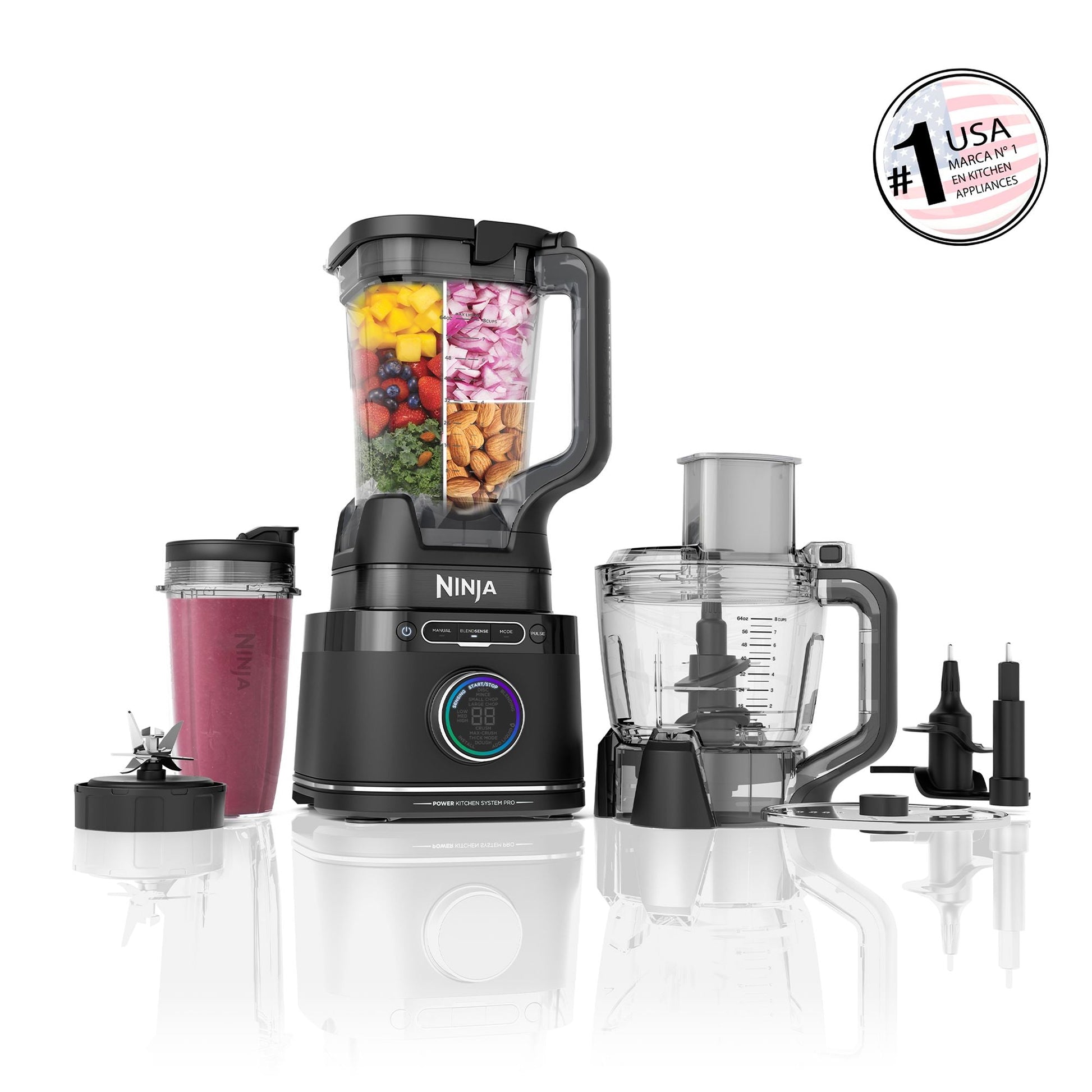 Licuadora y Procesadora 3 en 1 Detect Power Pro Blendsense Ninja1#Gris