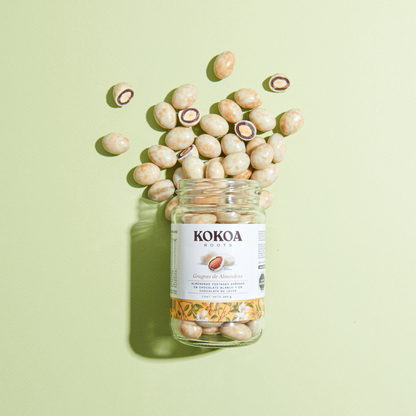 Grageas de Almendras en Chocolate Blanco y Leche 200 grs Kokoa Roots