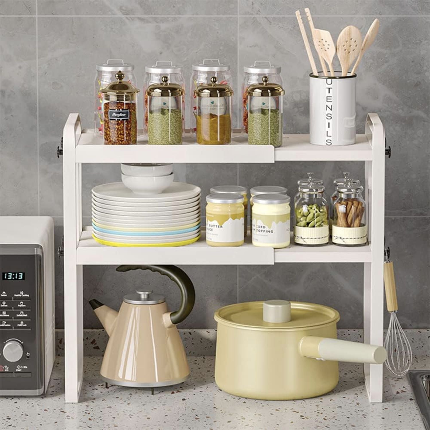 Estante Expandible de 2 Niveles Santú Home & Deco2#Blanco