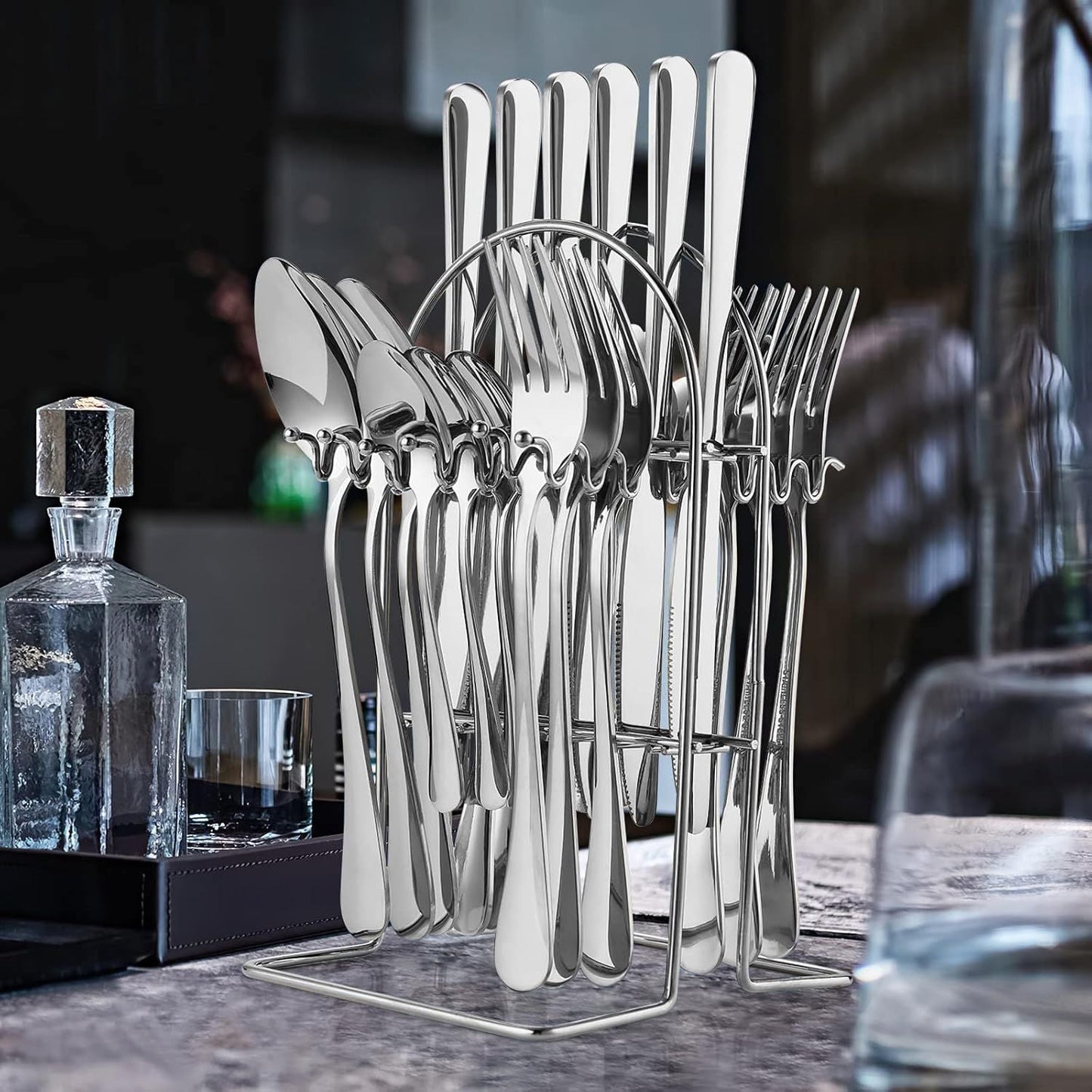 Set De Cubiertos 24 Pzs Santú Home & Deco3#Plateado