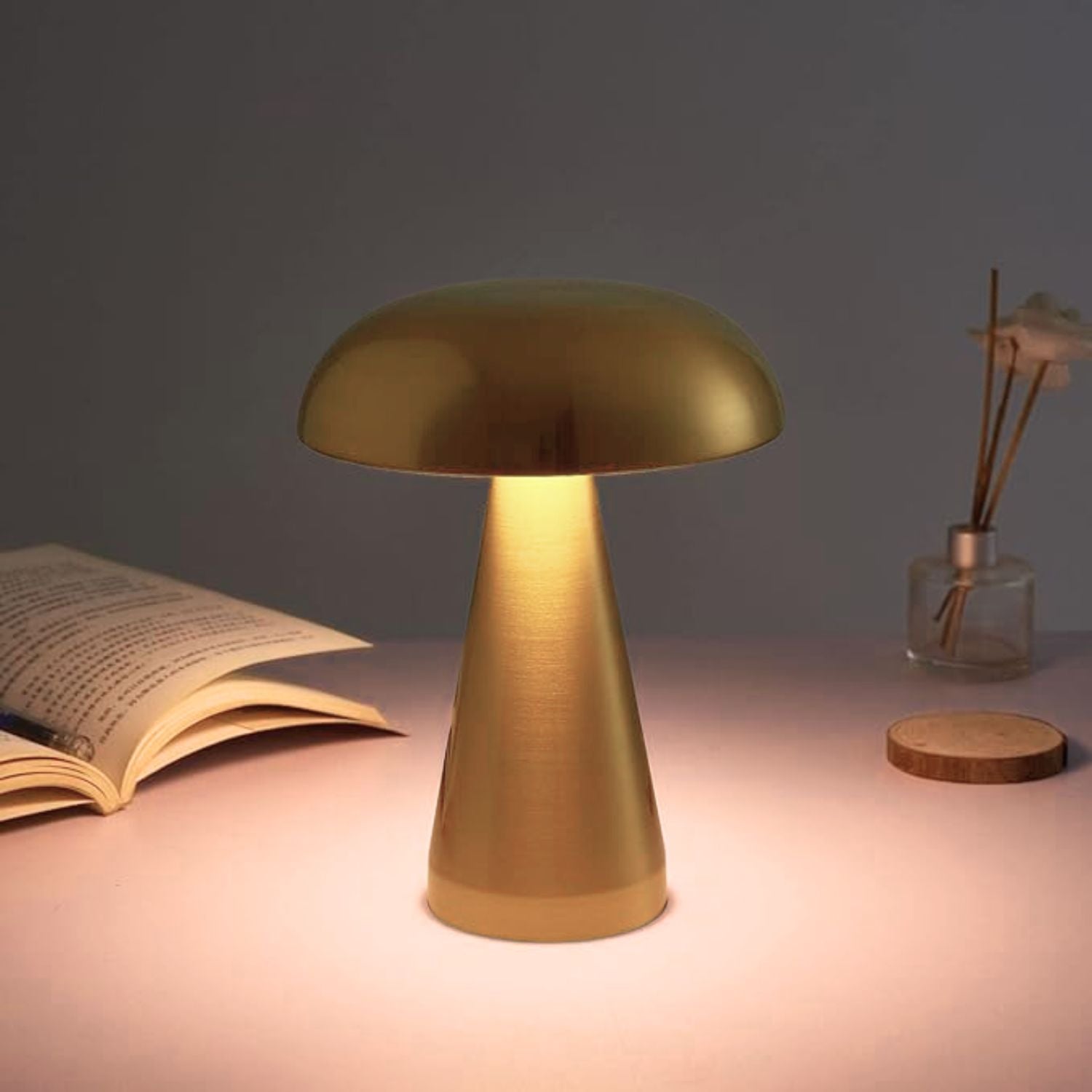 Lámpara De Mesa Inalámbrica Recargable Santú Home & Deco8#Dorado