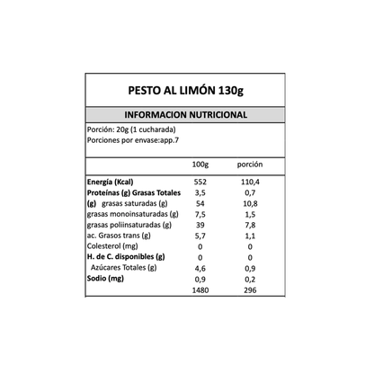 Pesto de Limón 130grs Gran Cucina