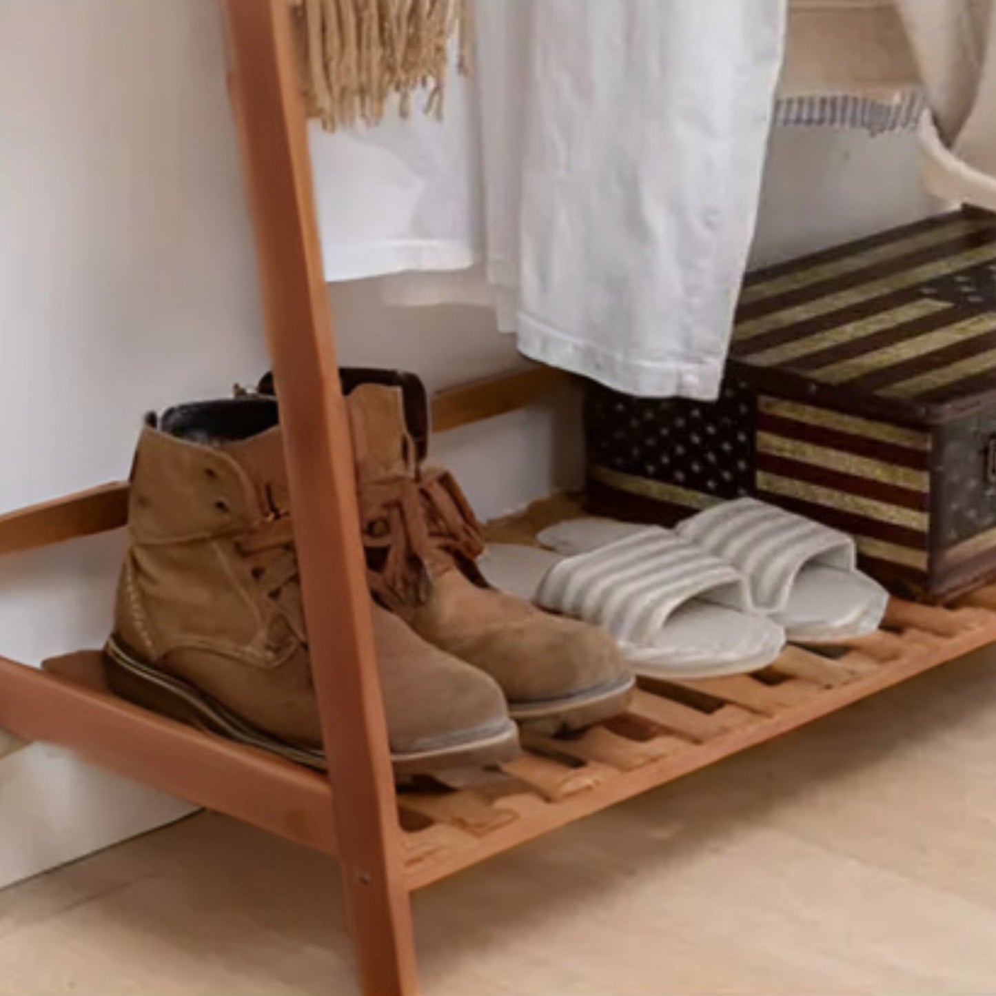 Perchero Madera Con Repisas Y Organizador De Ropa Santú Home & Deco2#Marrón