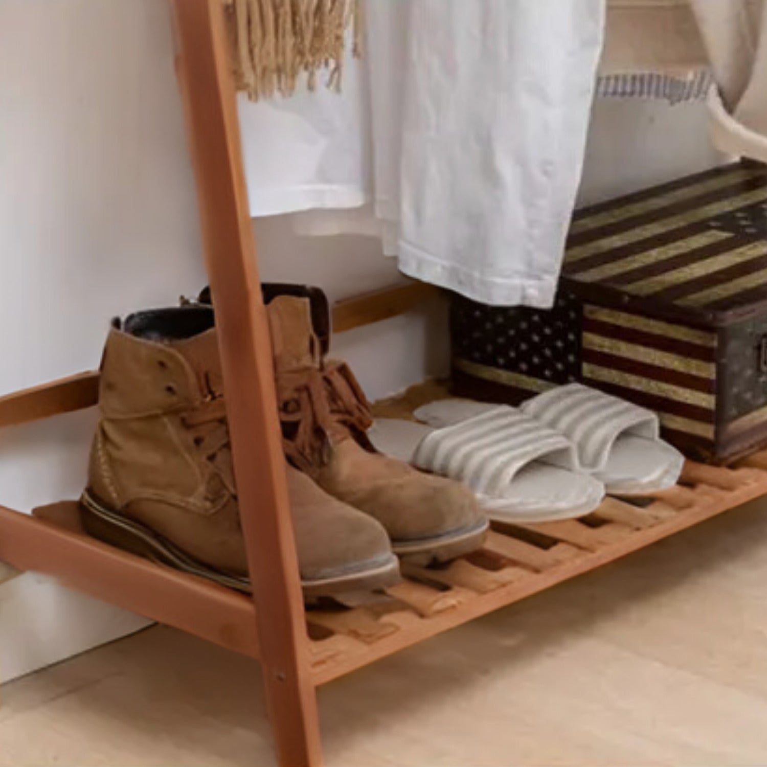 Perchero Madera Con Repisas Y Organizador De Ropa Santú Home & Deco2#Marrón