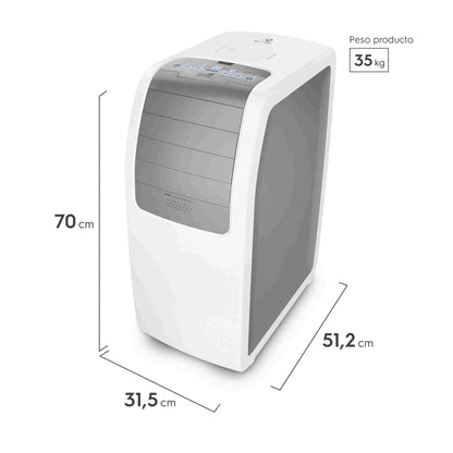 Aire Condicionado Portátil 12.000 BTUs Frío/Calor Modo Turbo Electrolux3#Blanco | Gris
