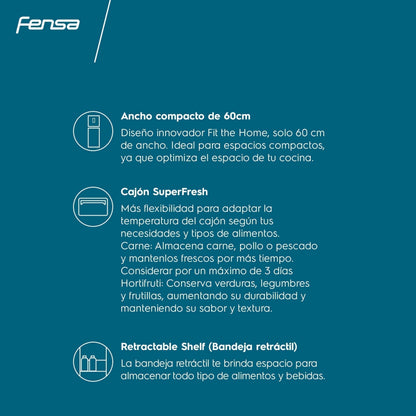 Refrigerador 322L No Frost Bottom Freezer DB60S Fensa6#Inox