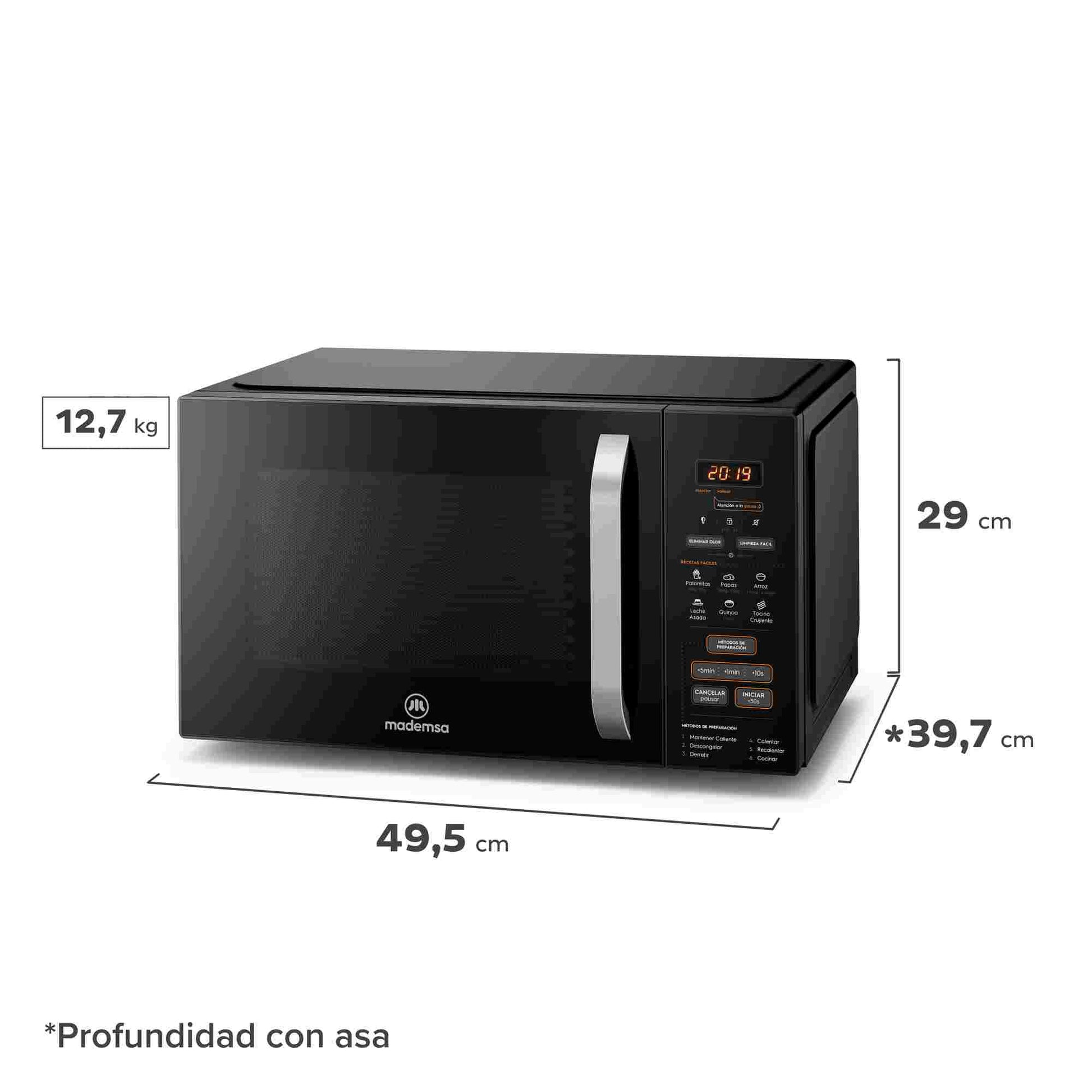 Microondas 28 Litros Digital MM28FB Mademsa3#Negro