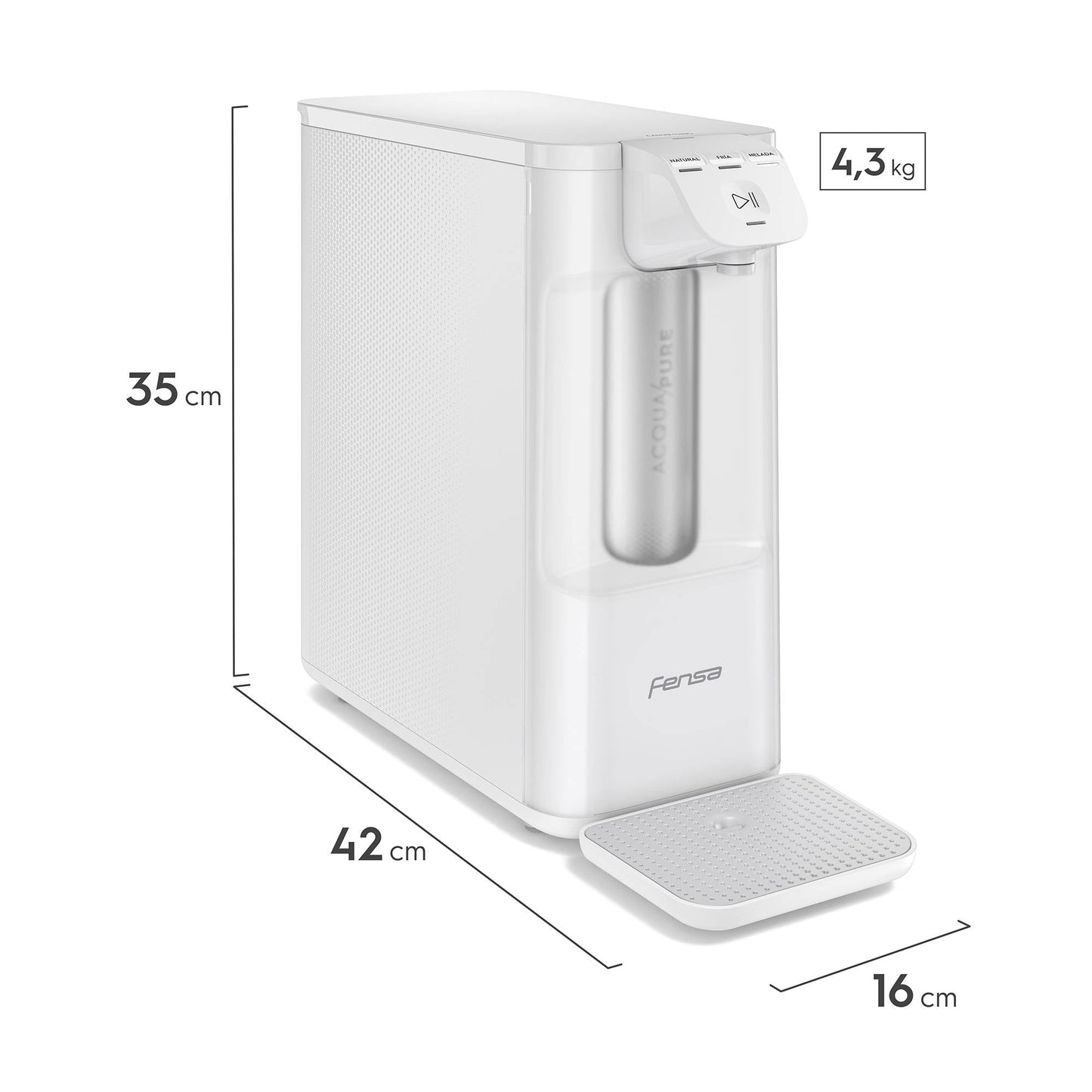 Purificador de Agua Pure 4X Agua Fría 3 Niveles Panel Táctil PE12B Fensa3#Blanco